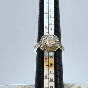 Charter Club Ring Silver Gold Tone Stone Size 6